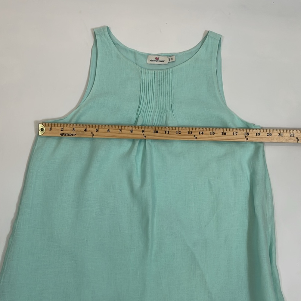 Vineyard Vines Linen Dress Size 12 Sea-foam Color Relaxed Fit EUC - Picture 5 of 9
